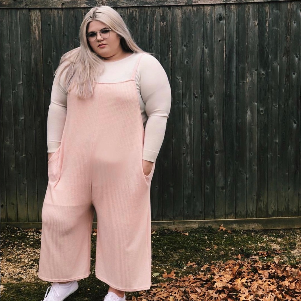 Light Pink Waffle Jumpsuit